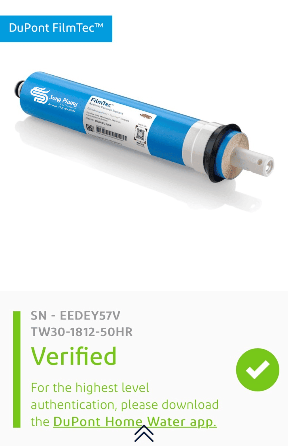 Màng RO gia đình Dupont TW30-1812-50HR
