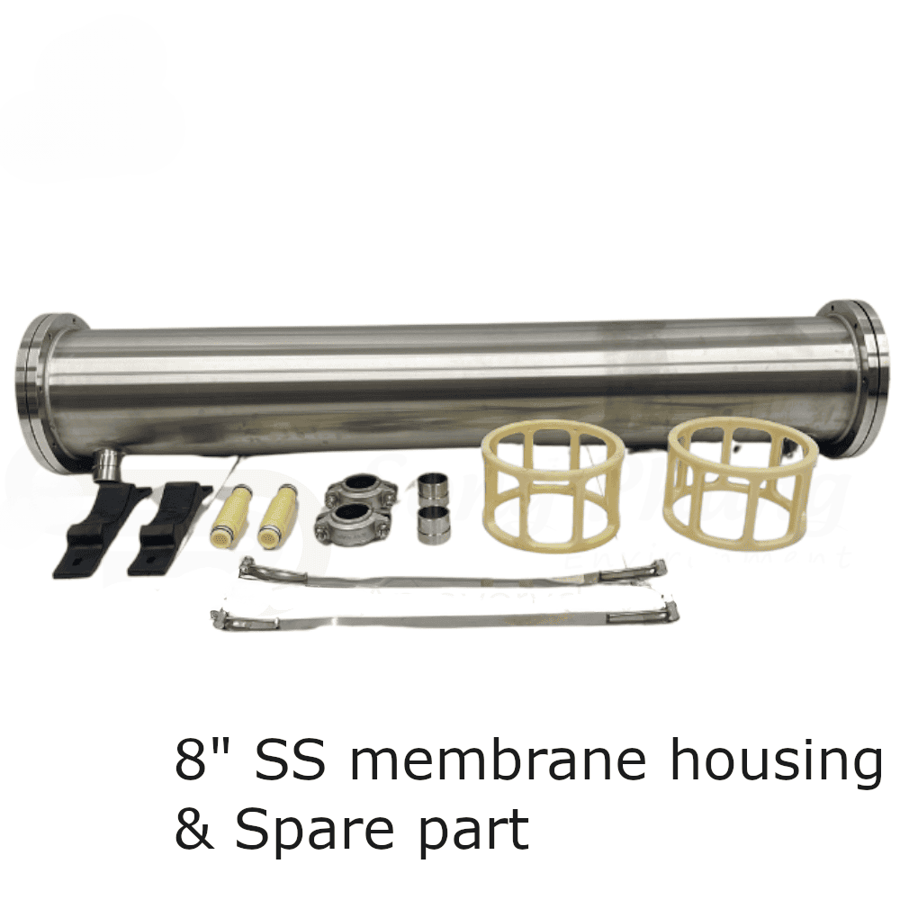 Vỏ RO inox 8inch nắp mặt bích – 300PSI